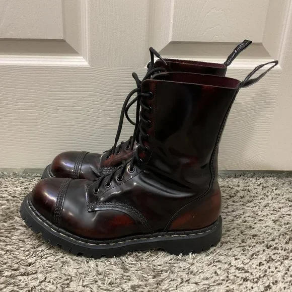 Sold - Gripfast 10 Hole Combat Boots Burgundy Ruboff 10UK - Picture 4 of 9